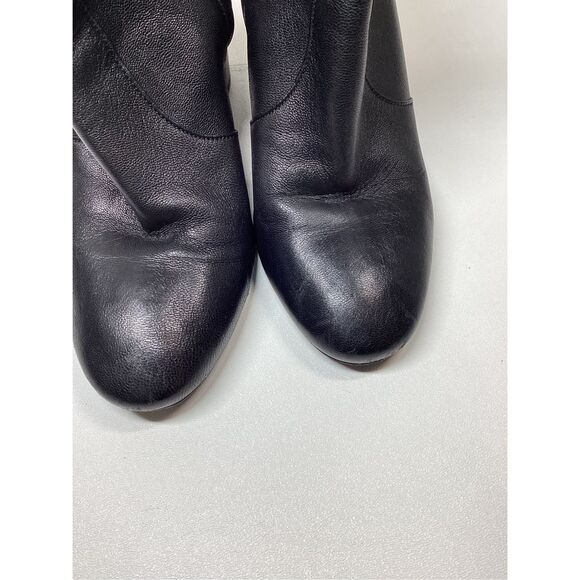 Prada Black Leather Ankle Boots Women’s Block Heel Booties Size EU 39 - Picture 10 of 16